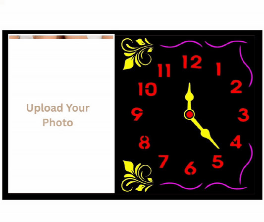 Sksc Premium Quality Mdf Customizable  Photo Frame With Wall Clock 12x18